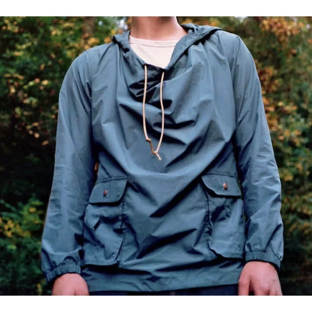 AXS Folk Technology Wideneck Anorak‎ Jacket Mens X Large XL Smokey Blue USA Made